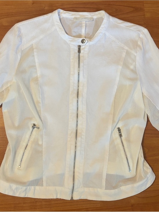 Luna Tops - Linen Cream White Lightweight Blazer Blouse Top